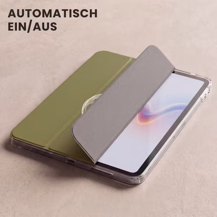 iPad-Hülle - Strichzeichnung - Apfel - Olivgrün - Blatt — 5