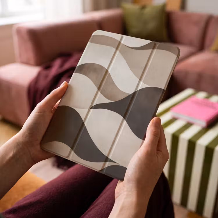 iPad-Hülle - Wellen - Abstrakt - Beige — 4