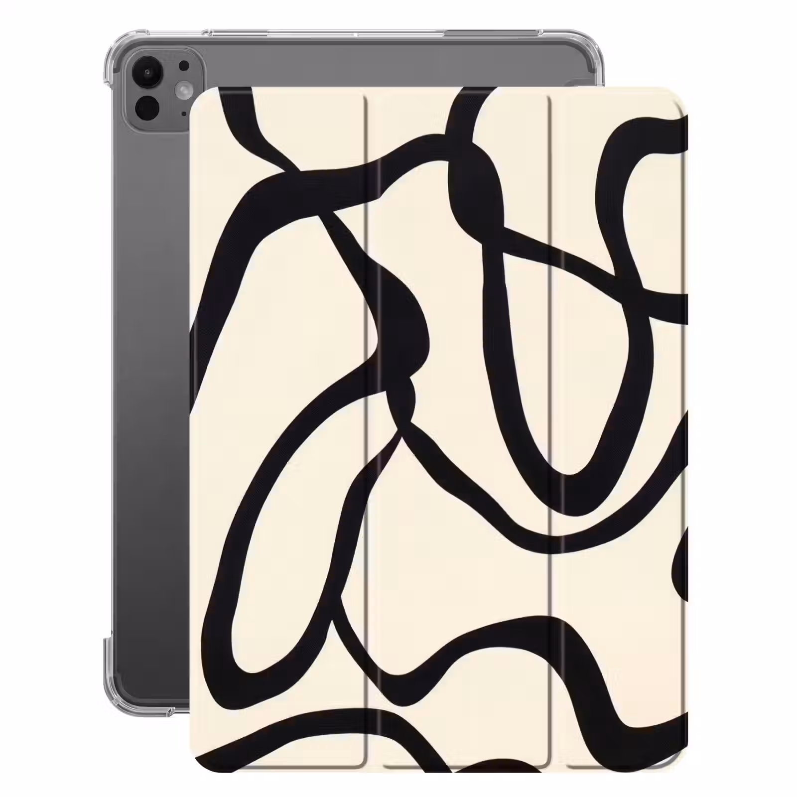 iPad-Hülle - Abstrakt - Linien - Modern - Beige — 1
