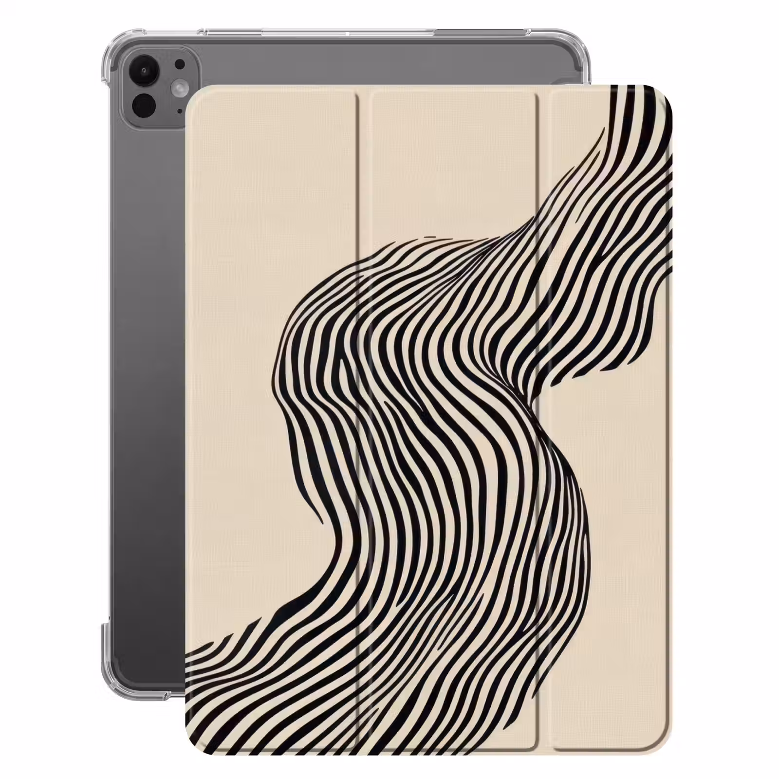 iPad-Hülle - Gewellt - Linien - Abstrakt - Silhouette — 1