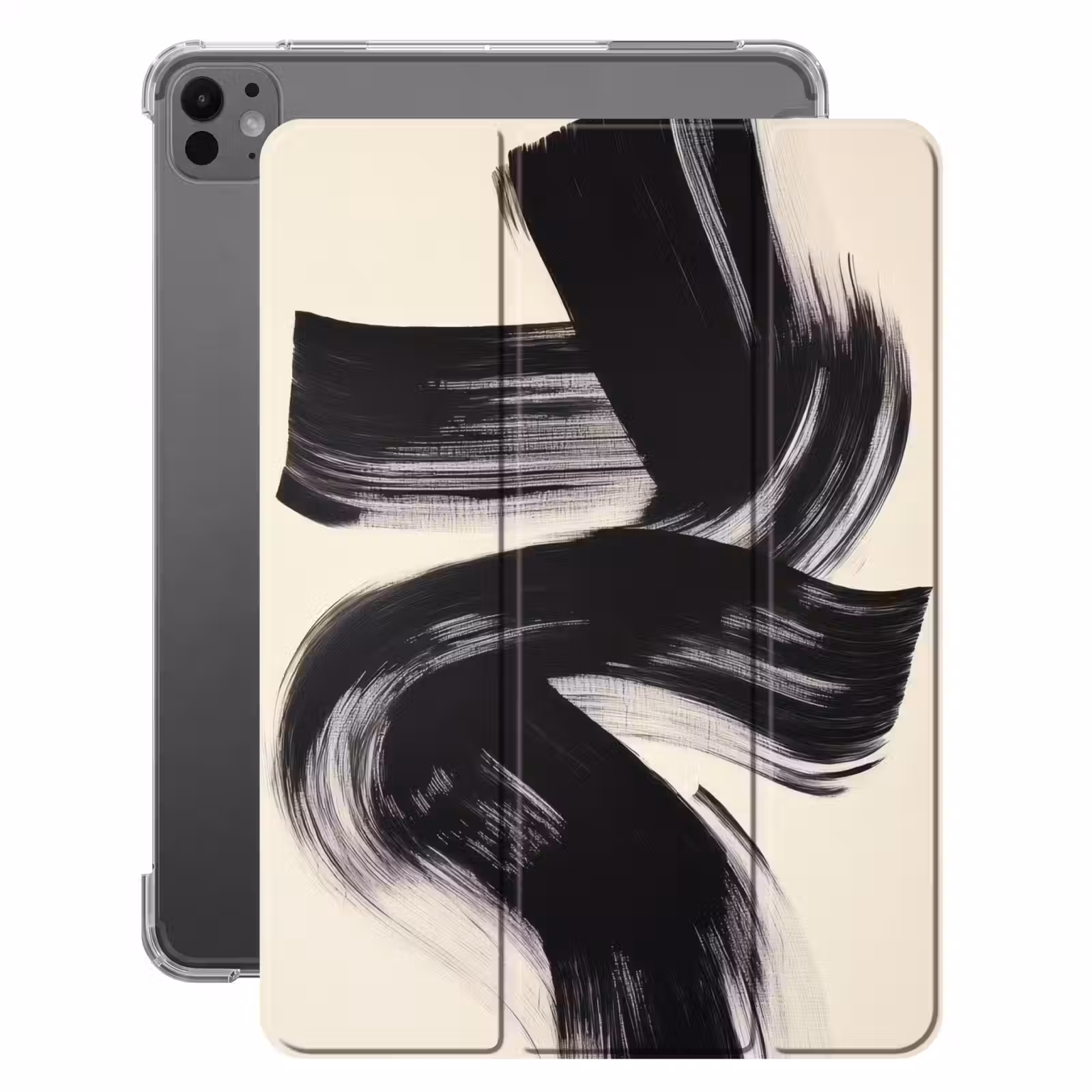 iPad-Hülle - Streifen - Schwarz - Abstrakt — 1