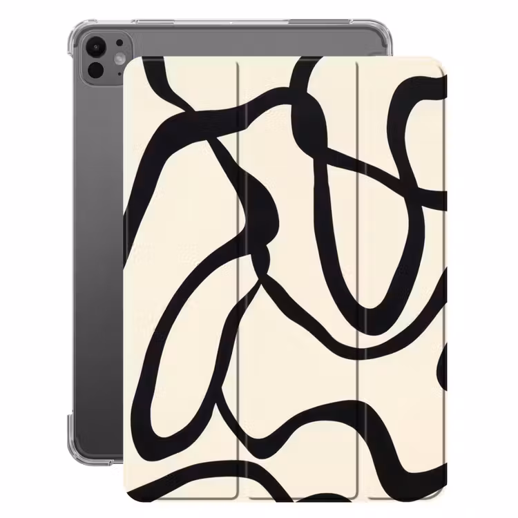 iPad-Hülle - Abstrakt - Linien - Modern - Beige — 1