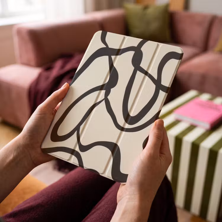 iPad-Hülle - Abstrakt - Linien - Modern - Beige — 4