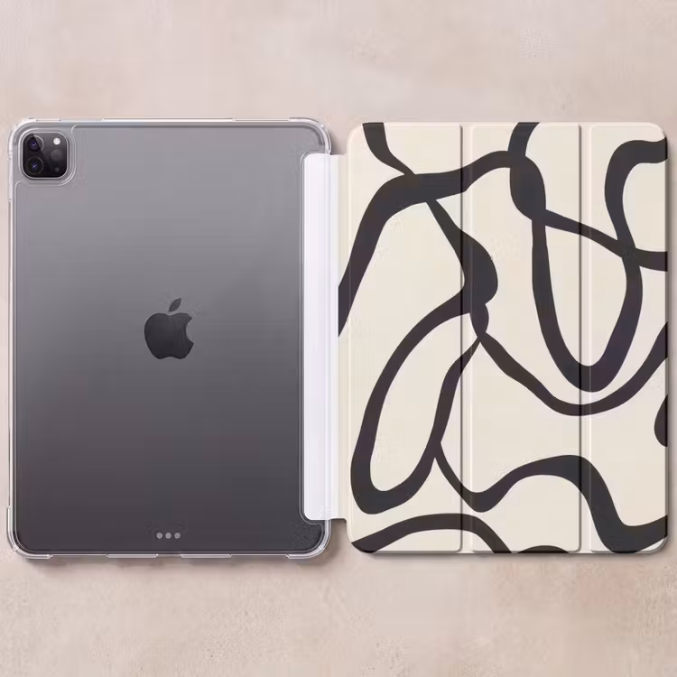 iPad-Hülle - Abstrakt - Linien - Modern - Beige — 6