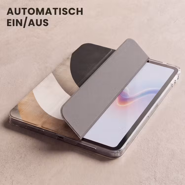 iPad-Hülle - Abstrakt - Wellen - Schwarz - Verwittert — 5