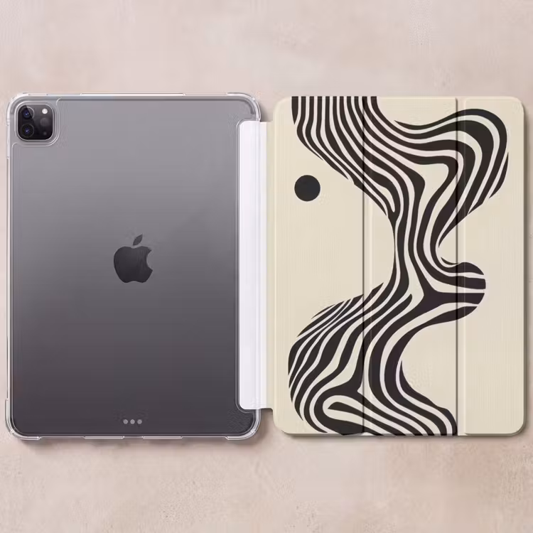 iPad-Hülle - Beige - Linien - Gewellt - Abstrakt — 6