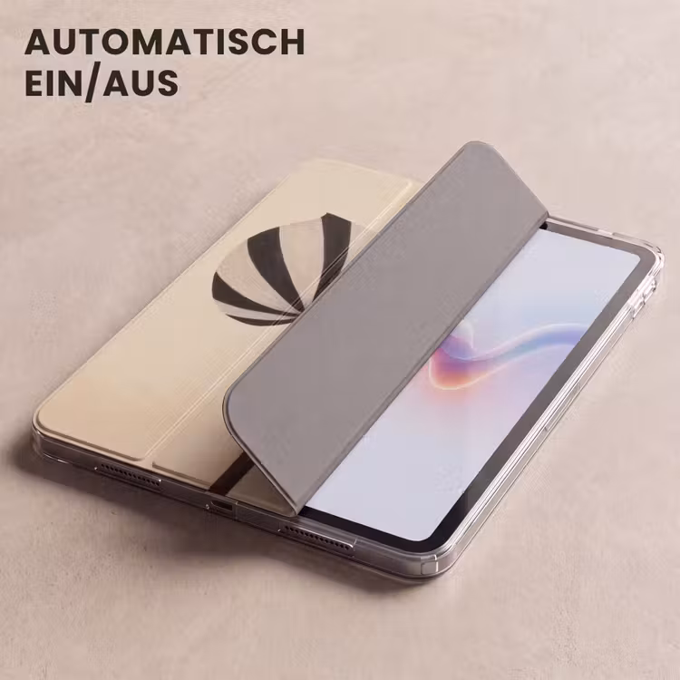 iPad-Hülle - Blätter - Gestreift - Stängel - Beige — 5