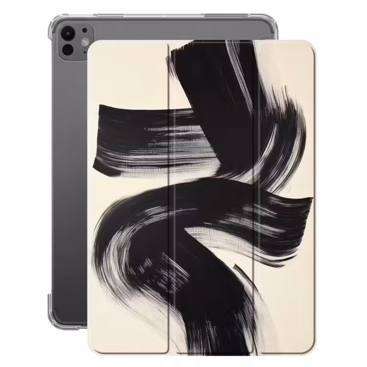 iPad-Hülle - Streifen - Schwarz - Abstrakt — 1
