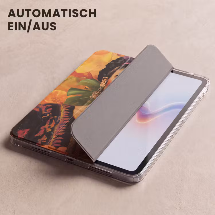iPad-Hülle - Frau - Blumen - Papagei - Malerisch — 5