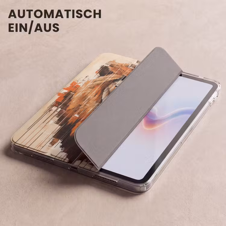 iPad-Hülle - Löwenkopf - Leinen - Creme — 5