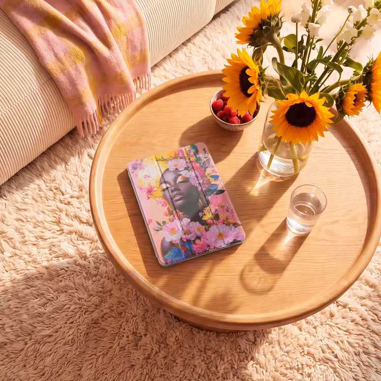 iPad-Hülle - Bunt - Blumen - Frau - Sonne — 2