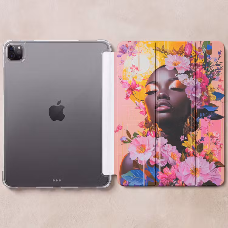 iPad-Hülle - Bunt - Blumen - Frau - Sonne — 6