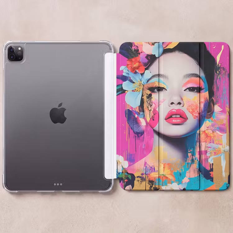 iPad-Hülle - Frau - Porträt - Abstrakt - Lila — 6