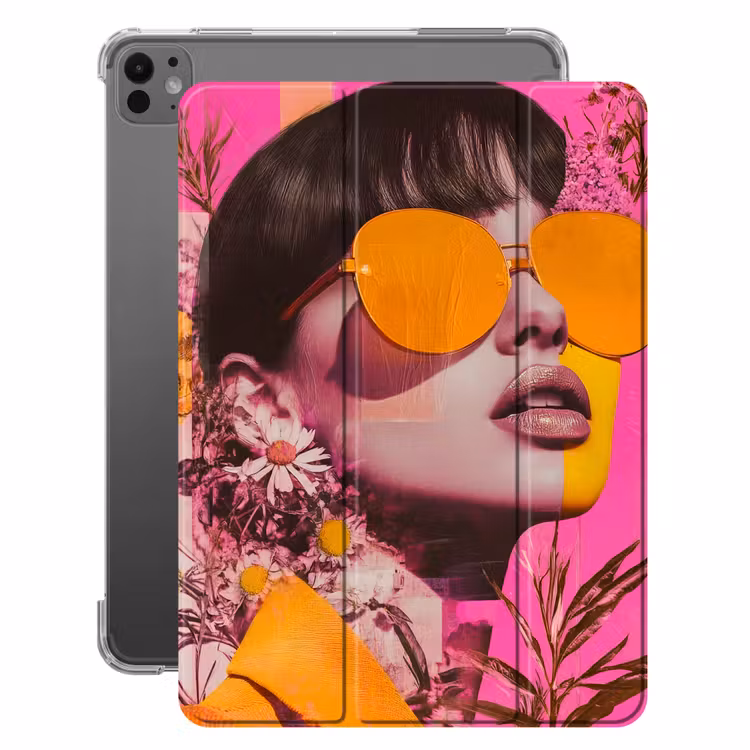 iPad-Hülle - Sonnenbrille - Orange - Frau - Pflanzen — 1