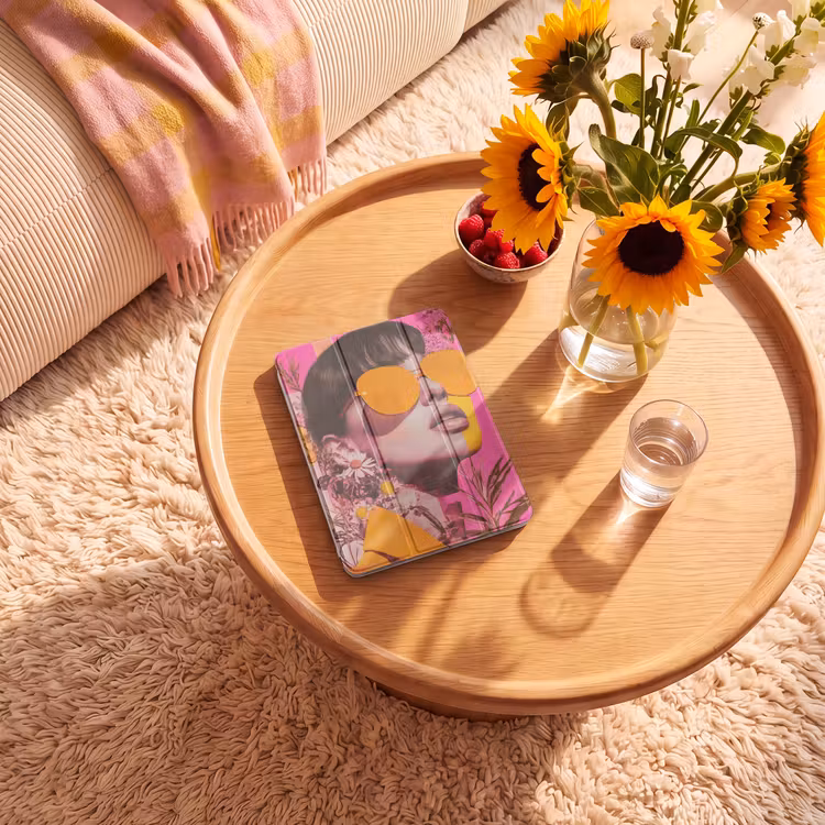 iPad-Hülle - Sonnenbrille - Orange - Frau - Pflanzen — 2