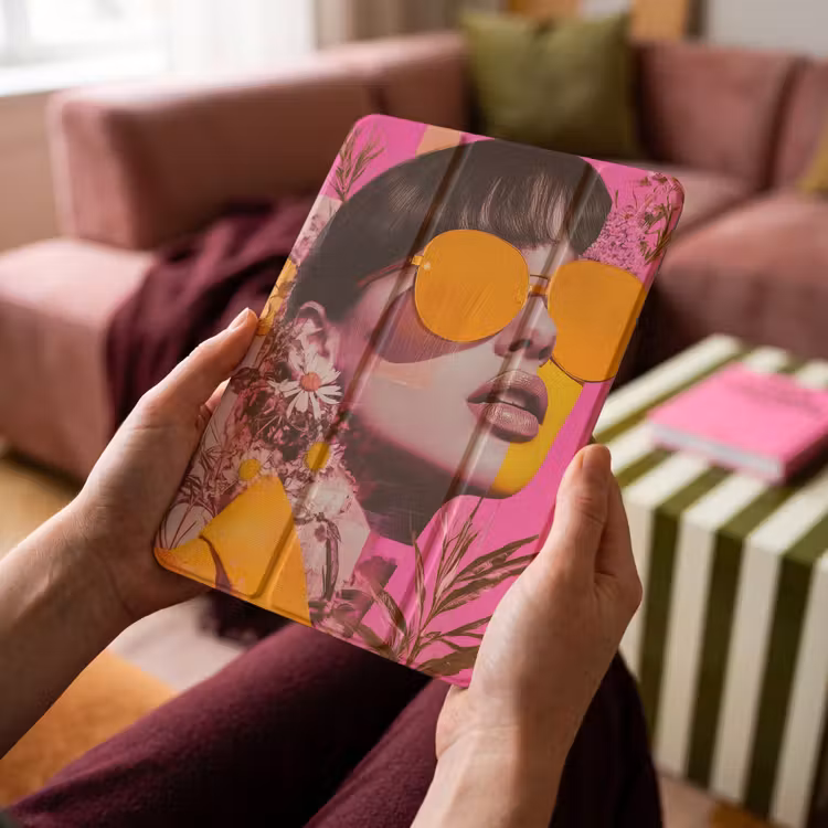 iPad-Hülle - Sonnenbrille - Orange - Frau - Pflanzen — 4