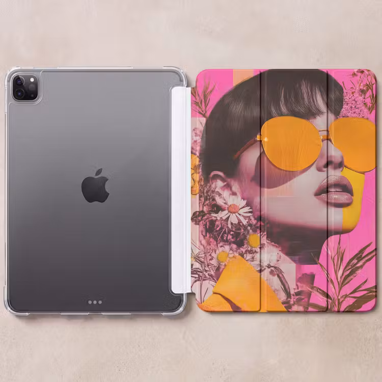 iPad-Hülle - Sonnenbrille - Orange - Frau - Pflanzen — 6