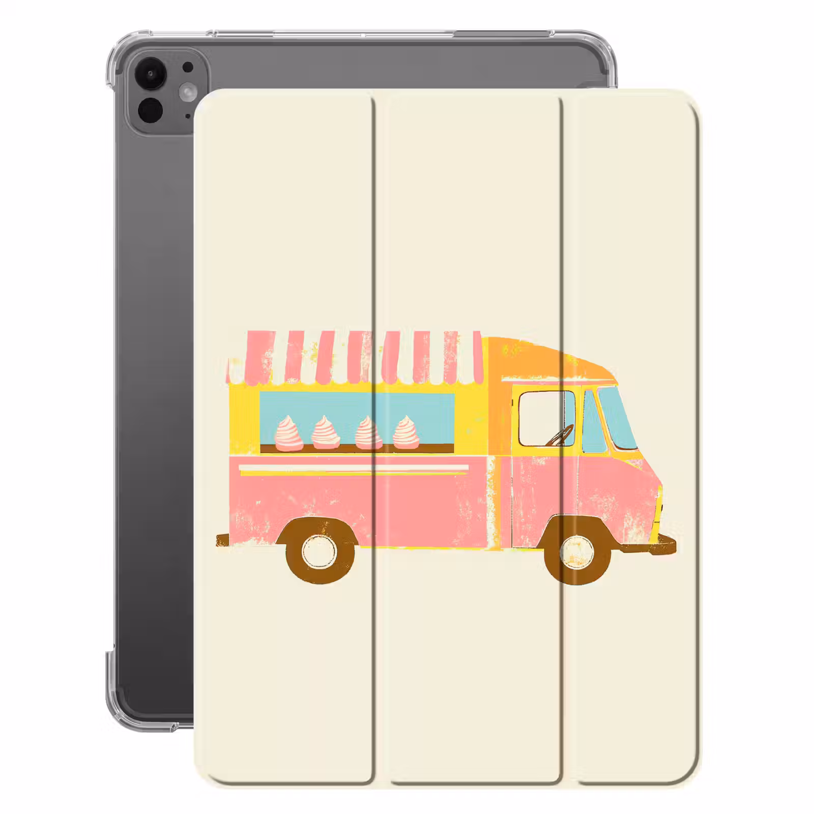 iPad-Hülle - Eiscreme-Wagen - Retro - Softeis - Rosa — 1