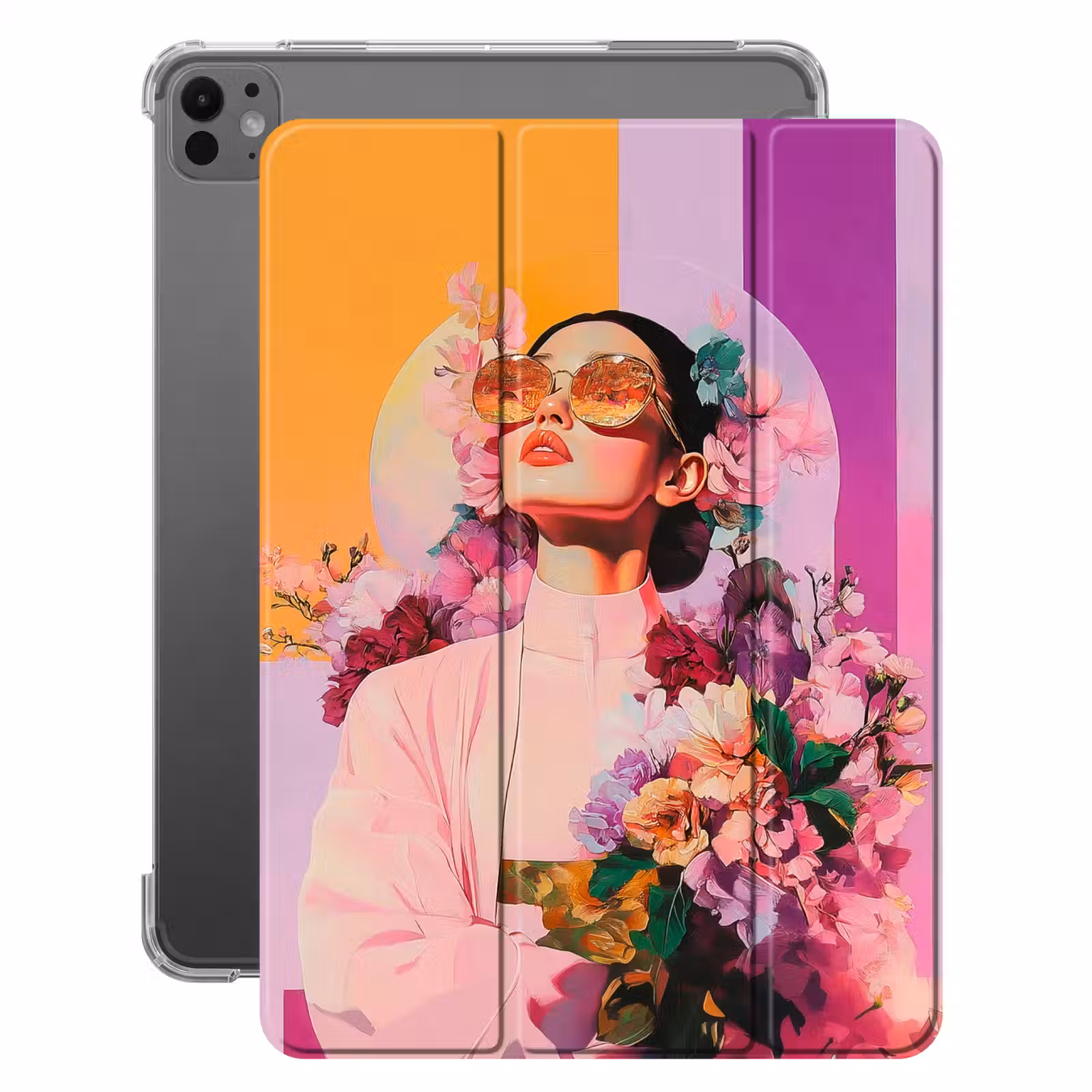 iPad-Hülle - Porträt - Frau - Abstrakt - Blumen — 1