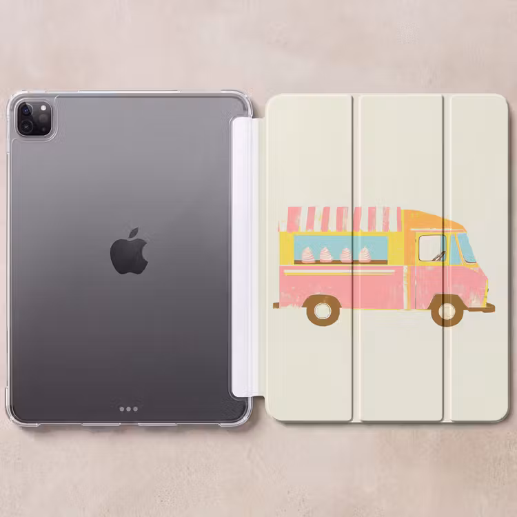 iPad-Hülle - Eiscreme-Wagen - Retro - Softeis - Rosa — 6