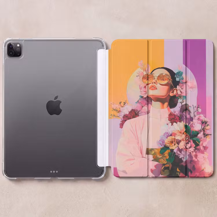 iPad-Hülle - Porträt - Frau - Abstrakt - Blumen — 6