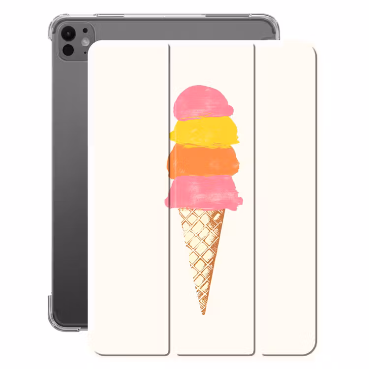 iPad-Hülle - Schaufel Eiscreme - Hörner - Illustration - Minimalistisch — 1