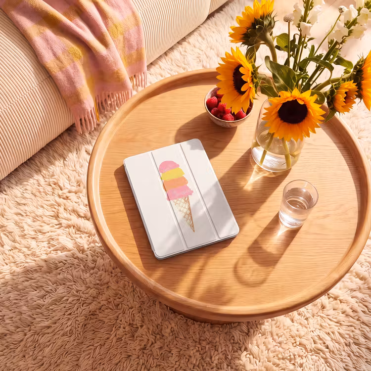 iPad-Hülle - Schaufel Eiscreme - Hörner - Illustration - Minimalistisch — 2