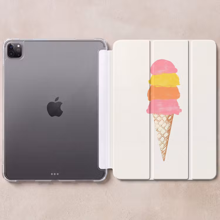 iPad-Hülle - Schaufel Eiscreme - Hörner - Illustration - Minimalistisch — 6