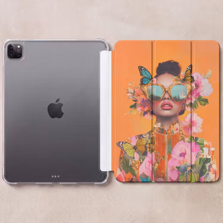 iPad-Hülle - Schmetterlinge - Frau - Sonnenbrille - Bunt — 6
