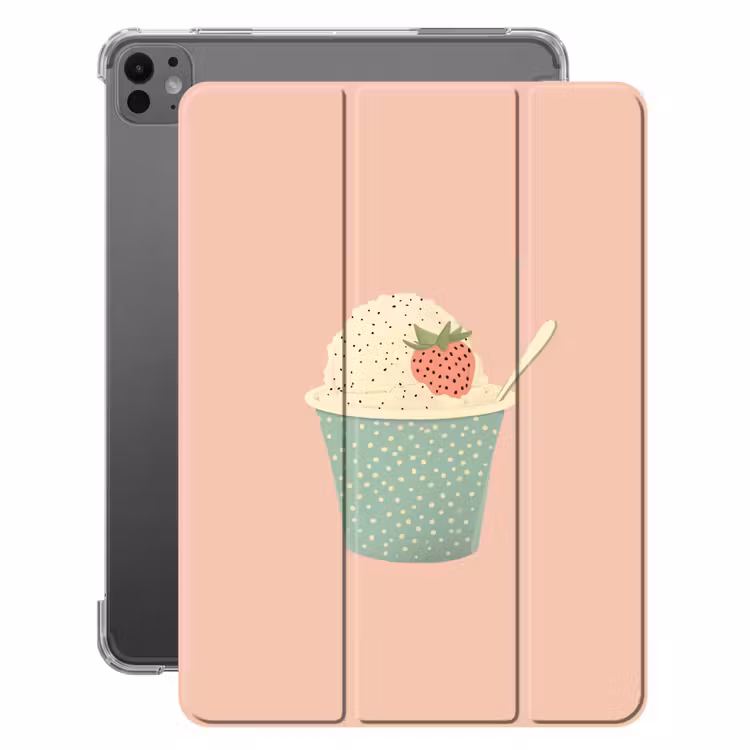 iPad-Hülle - Tablett - Eiscreme - Erdbeere - Rosa — 1