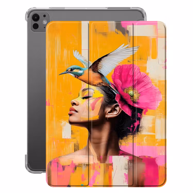 iPad-Hülle - Vogel - Frau - Abstrakt - Blume — 1