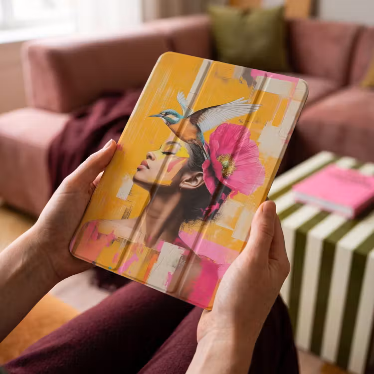 iPad-Hülle - Vogel - Frau - Abstrakt - Blume — 4