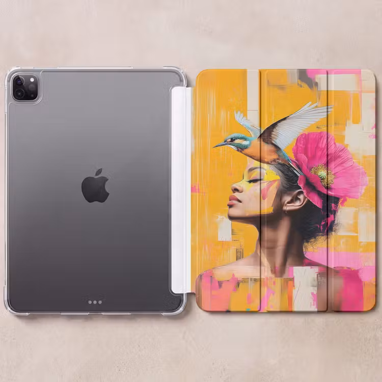iPad-Hülle - Vogel - Frau - Abstrakt - Blume — 6