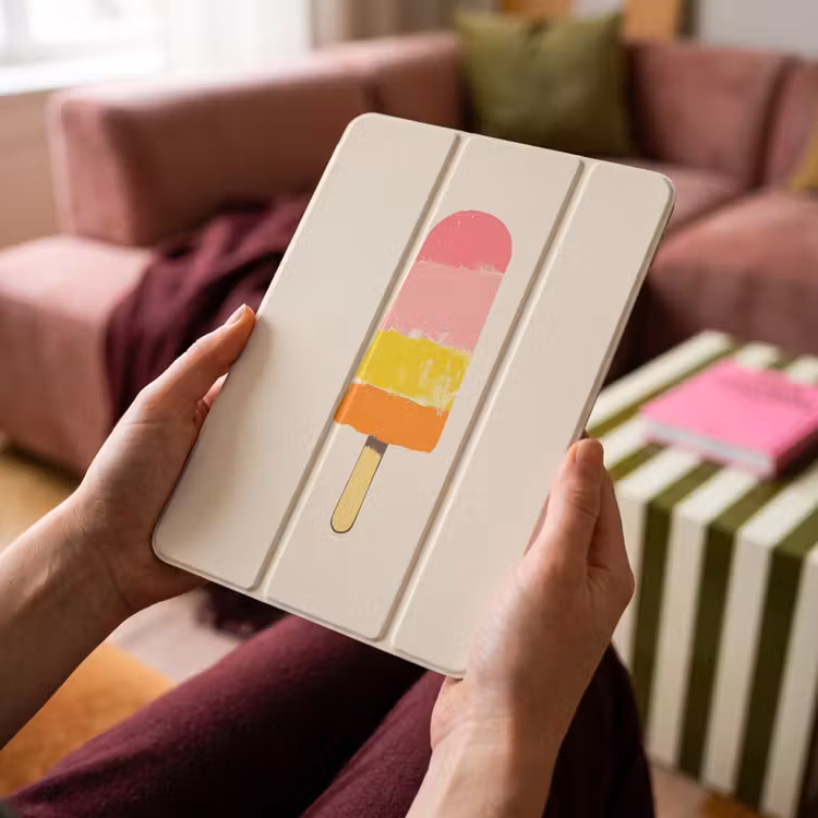 iPad-Hülle - Wassereis - Retro - Stiel - Rosa — 4