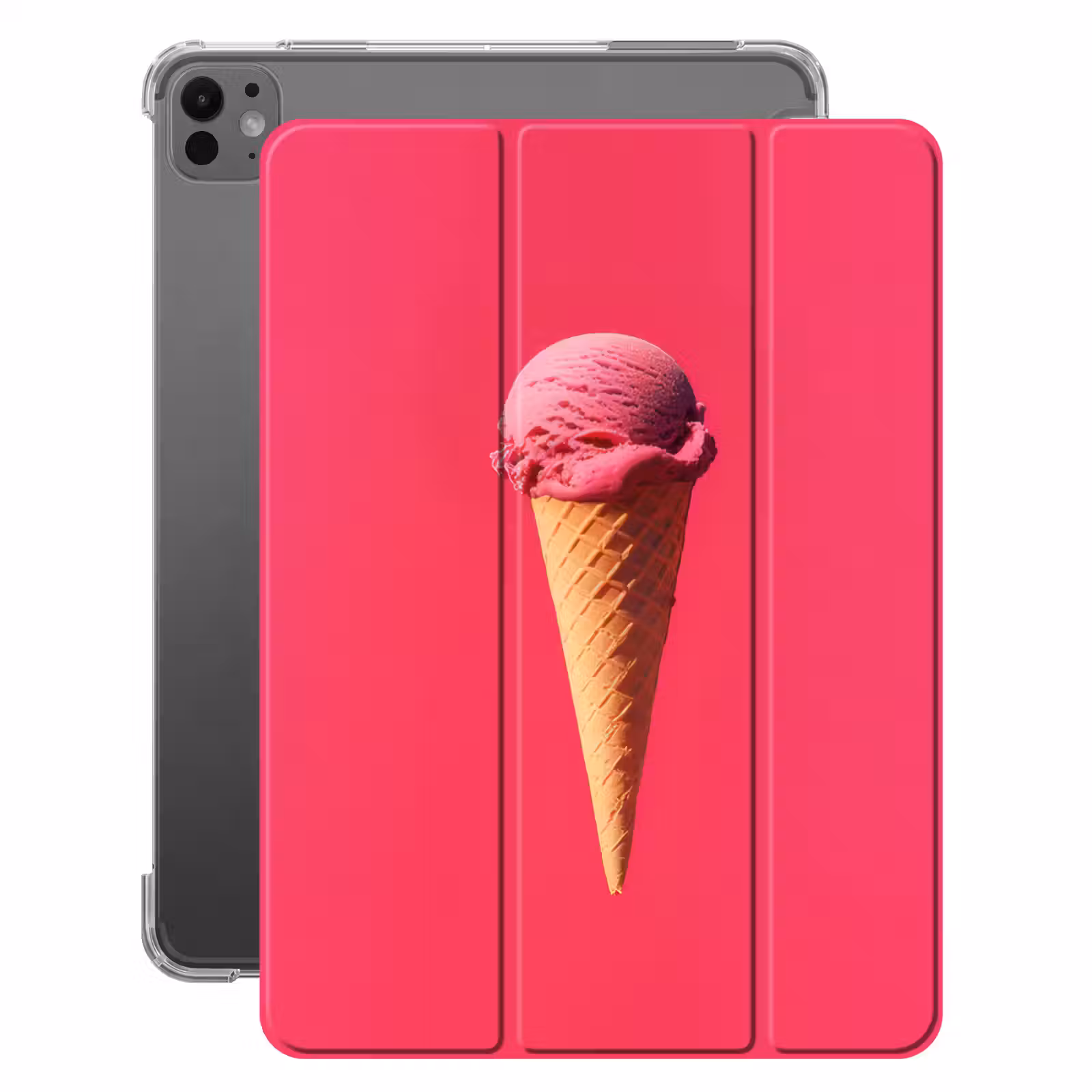 iPad-Hülle - Schaufel Eiscreme - Rosa - Horn — 1
