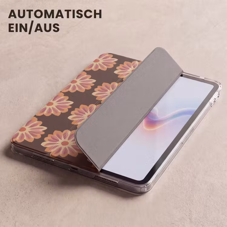 iPad-Hülle - Blumen - Muster - Braun — 5