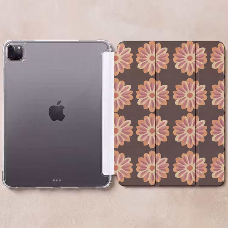 iPad-Hülle - Blumen - Muster - Braun — 6