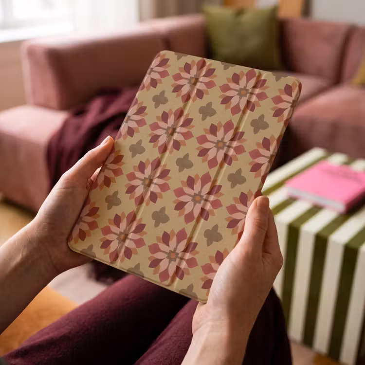 iPad-Hülle - Blumen - Retro - Grün — 4