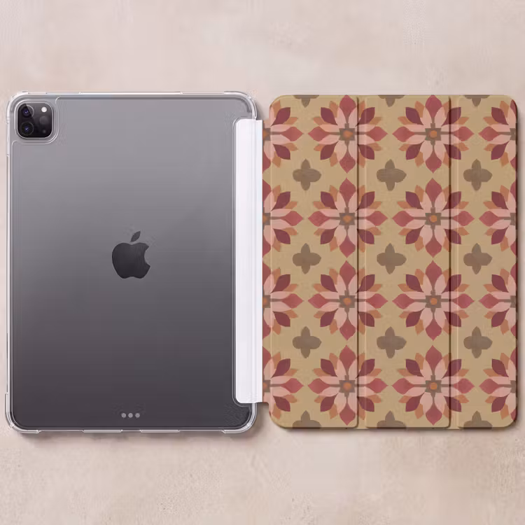 iPad-Hülle - Blumen - Retro - Grün — 6