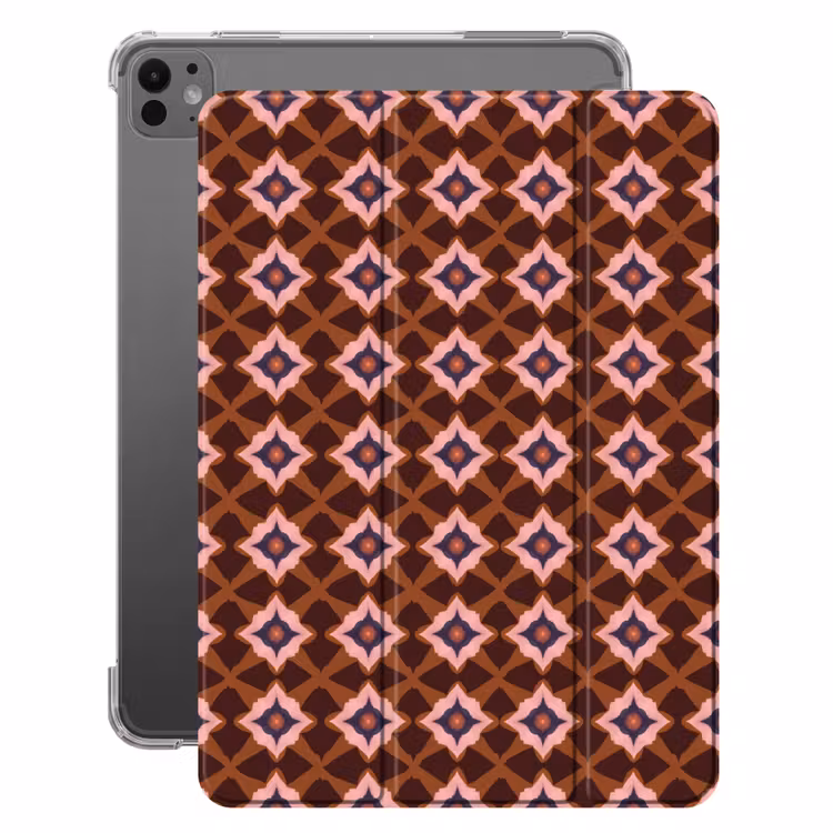iPad-Hülle - Geometrisch - Verschnörkelt - Braun — 1