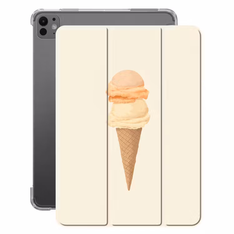 iPad-Hülle - Minimalist - Schaufel Eiscreme - Horn - Beige — 1