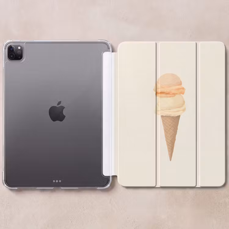 iPad-Hülle - Minimalist - Schaufel Eiscreme - Horn - Beige — 6