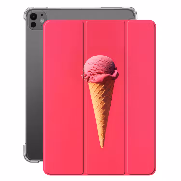 iPad-Hülle - Schaufel Eiscreme - Rosa - Horn — 1
