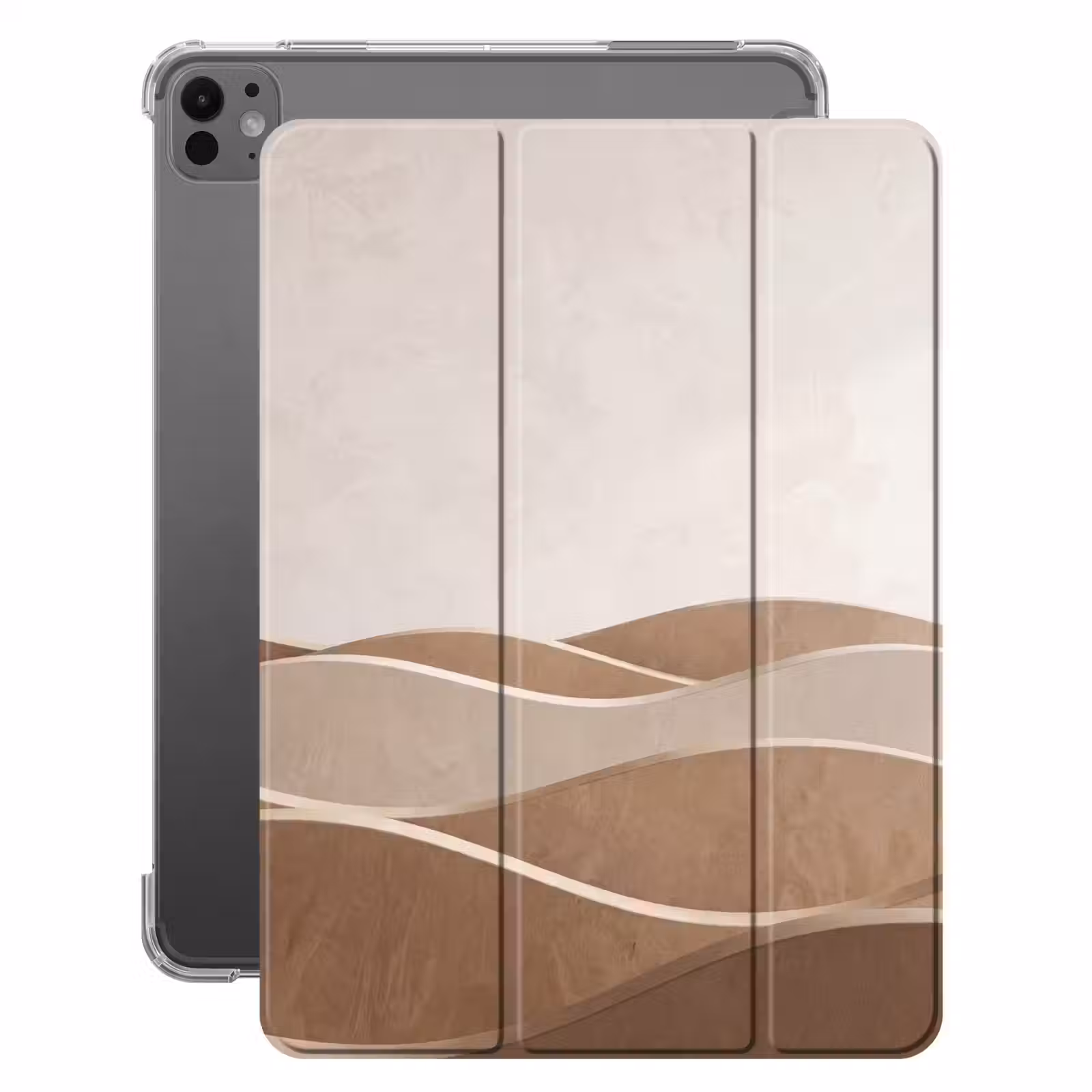 iPad-Hülle - Abstrakt - Wellen - Modern - Beige — 1