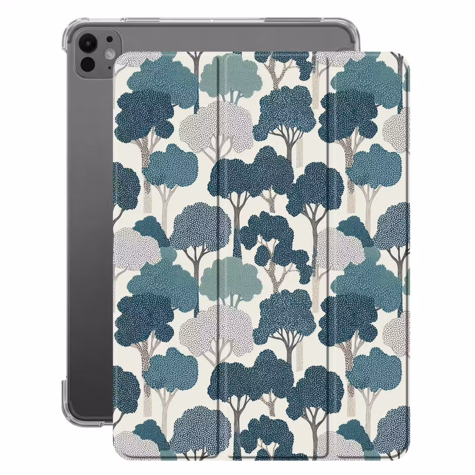 iPad-Hülle - Modern - Bäume - Wald - Muster - Blau — 1