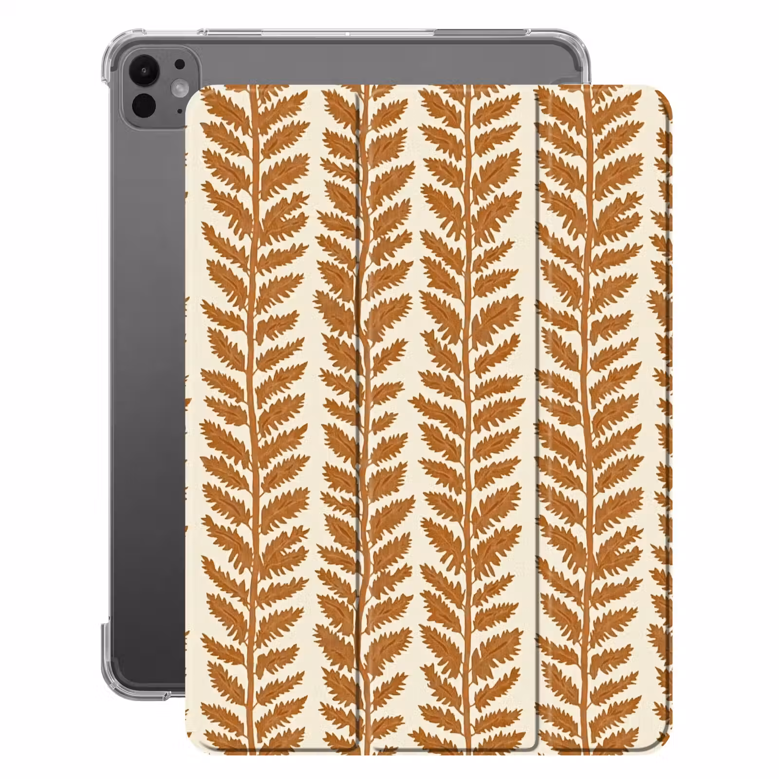 iPad-Hülle - Textur - Blätter - Ocker — 1