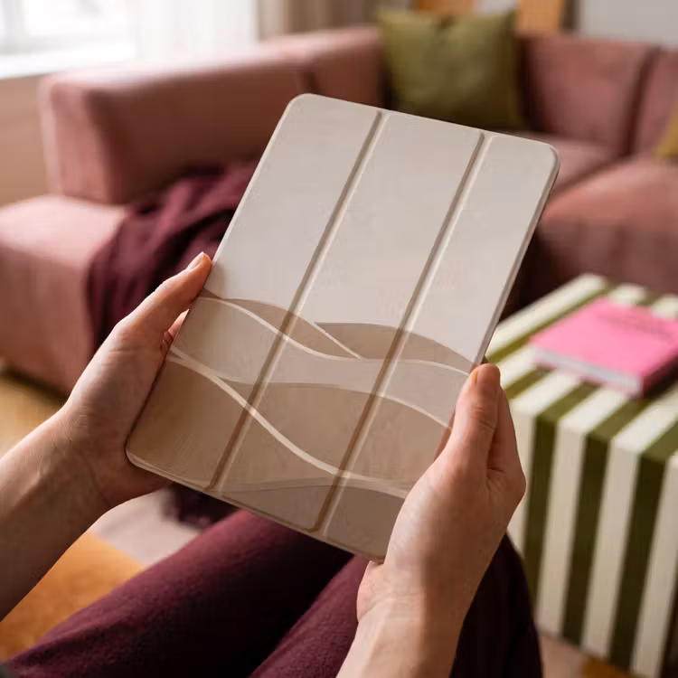 iPad-Hülle - Abstrakt - Wellen - Modern - Beige — 4