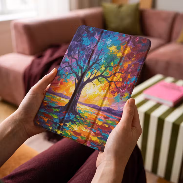 iPad-Hülle - Baum - Landschaft - Natur - Abstrakt - Farbenfroh — 4
