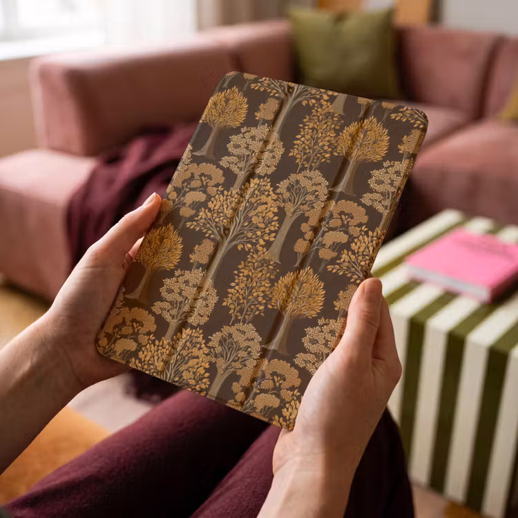 iPad-Hülle - Bäume - Muster - Braun — 4