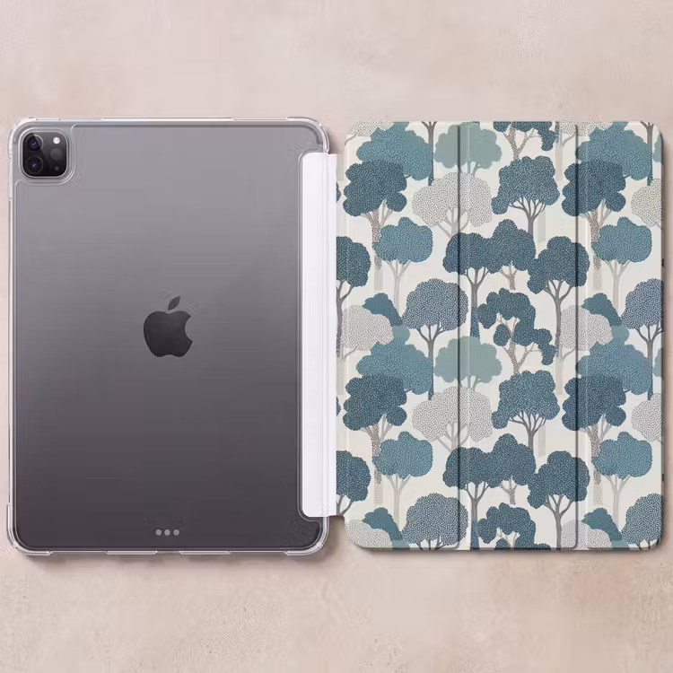 iPad-Hülle - Modern - Bäume - Wald - Muster - Blau — 6